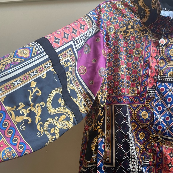 Urban Behaviour Scarf Print Bomber Jacket - Picture 10 of 12